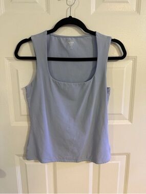 Express Light Blue Scoop Neck Tank Top